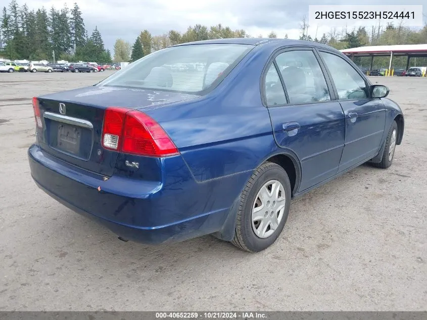 2HGES15523H524441 2003 Honda Civic Lx