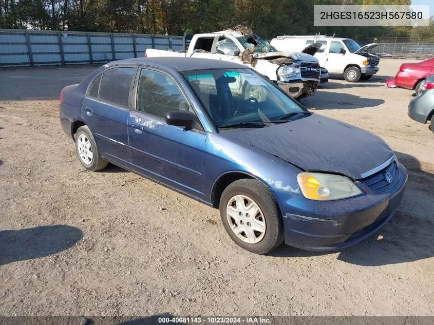 2HGES16523H567580 2003 Honda Civic Lx