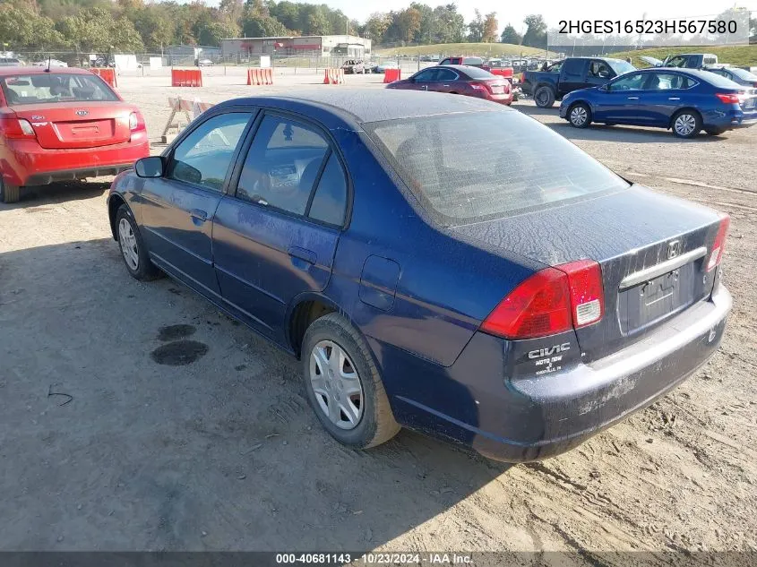 2HGES16523H567580 2003 Honda Civic Lx