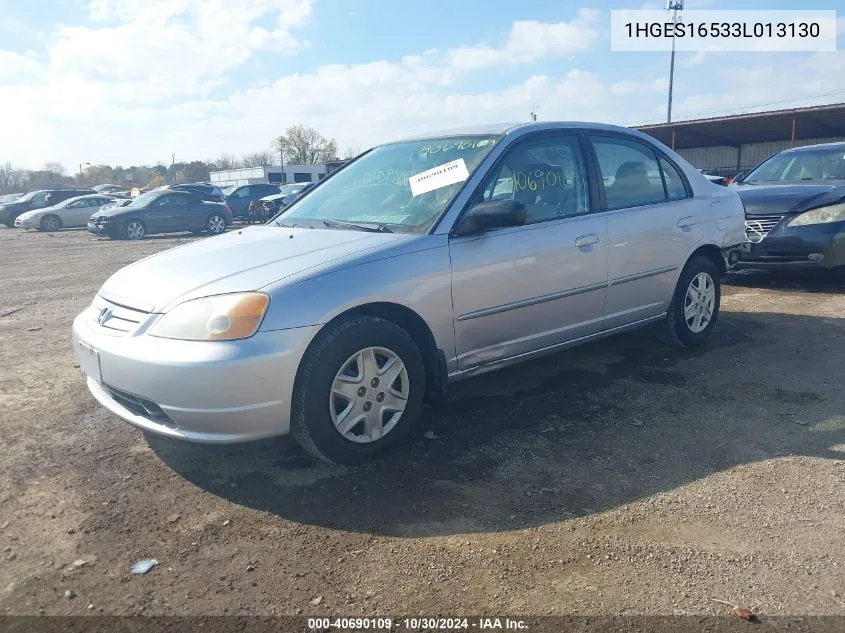 2003 Honda Civic Lx VIN: 1HGES16533L013130 Lot: 40690109