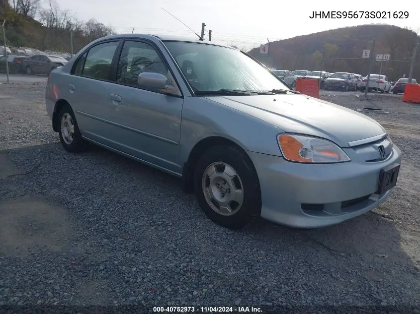 2003 Honda Civic Hybrid VIN: JHMES95673S021629 Lot: 40752973