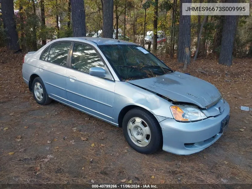 2003 Honda Civic Hybrid VIN: JHMES96673S009995 Lot: 40799266