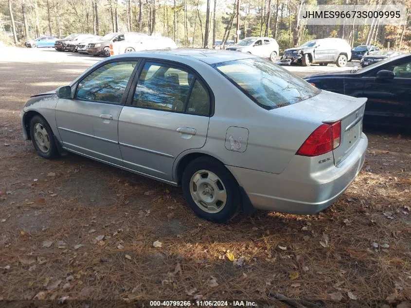 2003 Honda Civic Hybrid VIN: JHMES96673S009995 Lot: 40799266