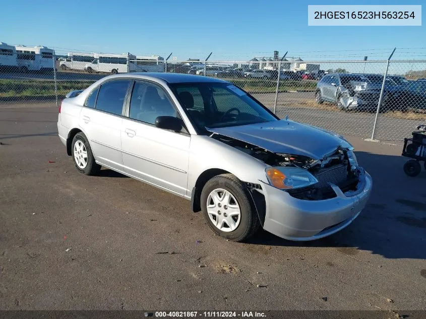 2003 Honda Civic Lx VIN: 2HGES16523H563254 Lot: 40821867