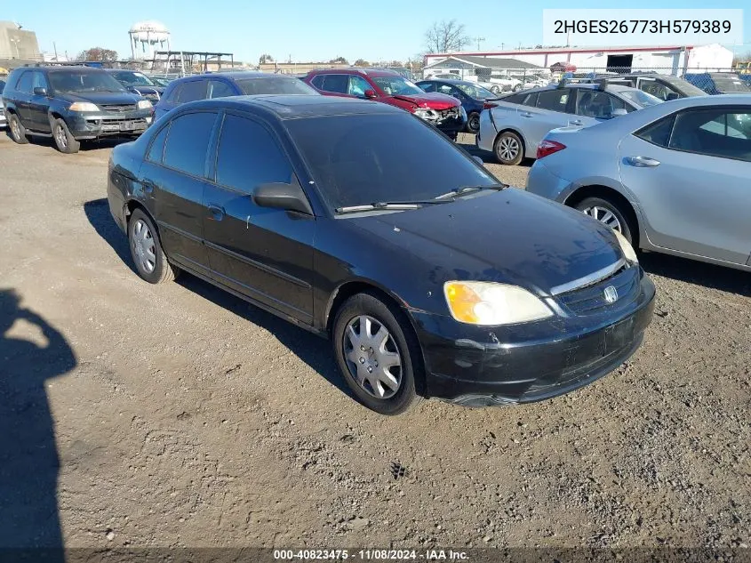 2003 Honda Civic Ex VIN: 2HGES26773H579389 Lot: 40823475