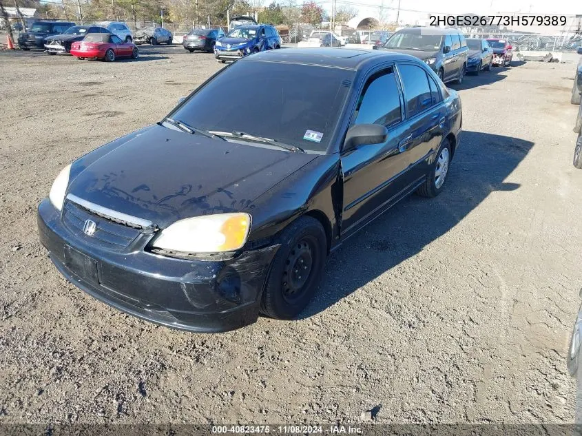 2003 Honda Civic Ex VIN: 2HGES26773H579389 Lot: 40823475