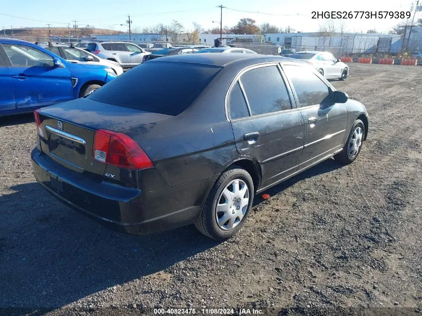 2003 Honda Civic Ex VIN: 2HGES26773H579389 Lot: 40823475