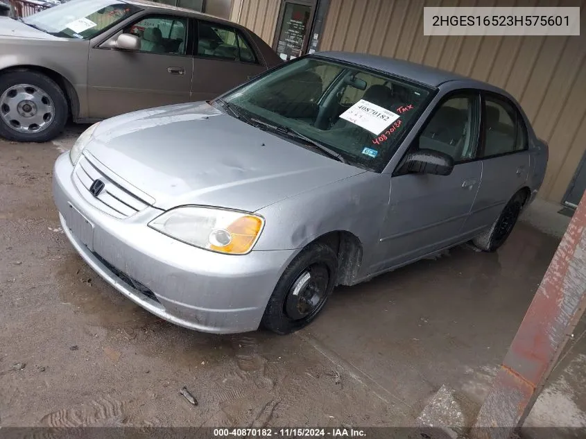 2003 Honda Civic Lx VIN: 2HGES16523H575601 Lot: 40870182