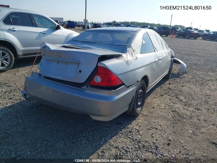 1HGEM21524L801650 2004 Honda Civic Cpe