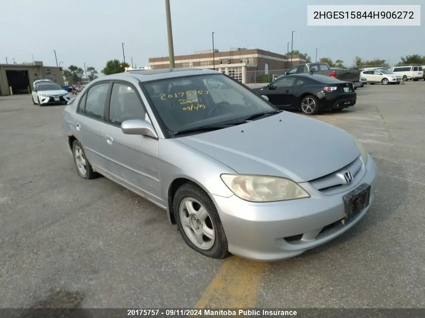 2004 Honda Civic Si VIN: 2HGES15844H906272 Lot: 20175757