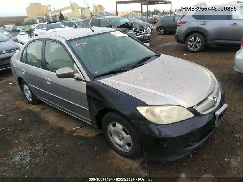 2004 Honda Civic Hybrid VIN: JHMES96644S000866 Lot: 38877194