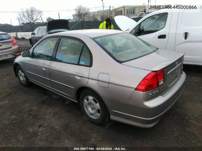 2004 Honda Civic Hybrid VIN: JHMES96644S000866 Lot: 38877194