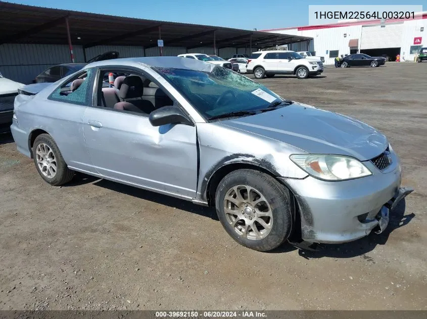 1HGEM22564L003201 2004 Honda Civic Lx