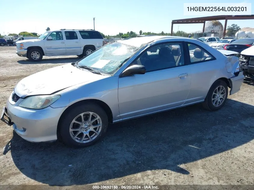 2004 Honda Civic Lx VIN: 1HGEM22564L003201 Lot: 39692150