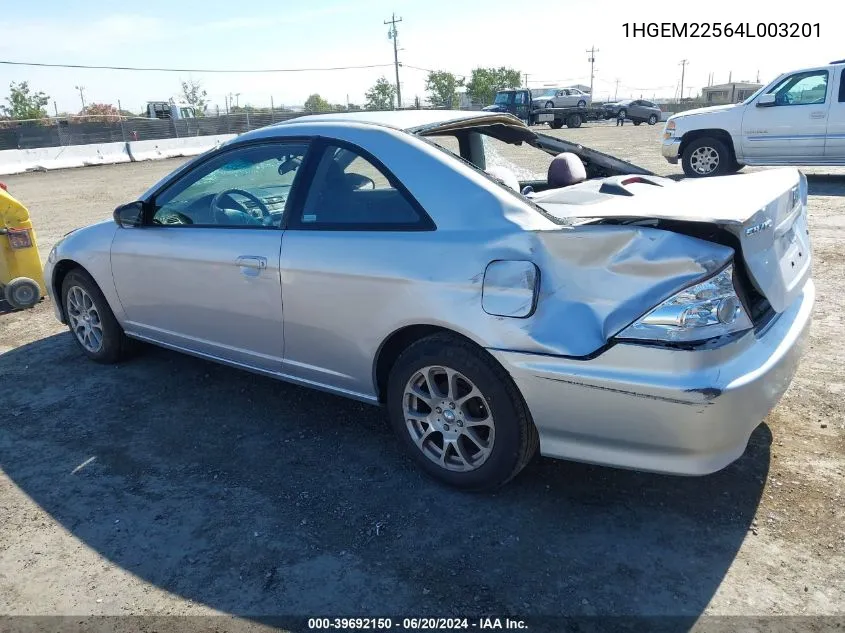 2004 Honda Civic Lx VIN: 1HGEM22564L003201 Lot: 39692150