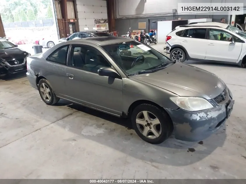 1HGEM22914L003142 2004 Honda Civic Ex