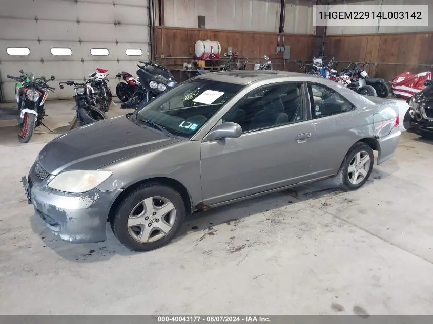 1HGEM22914L003142 2004 Honda Civic Ex