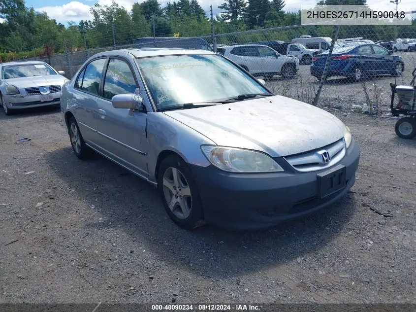 2004 Honda Civic Ex VIN: 2HGES26714H590048 Lot: 40090234