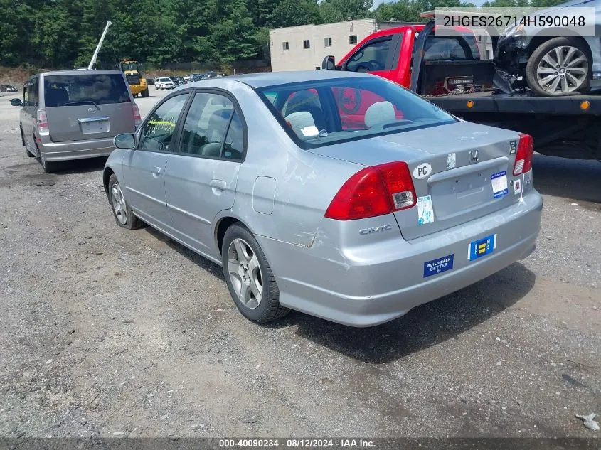 2004 Honda Civic Ex VIN: 2HGES26714H590048 Lot: 40090234