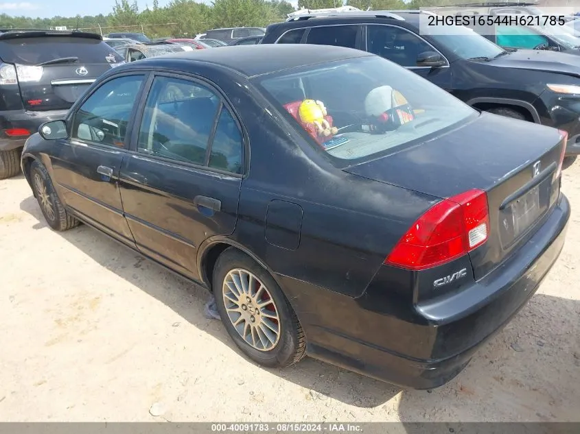 2004 Honda Civic Lx VIN: 2HGES16544H621785 Lot: 40091783