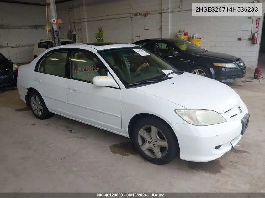 2004 Honda Civic Ex VIN: 2HGES26714H536233 Lot: 40128820