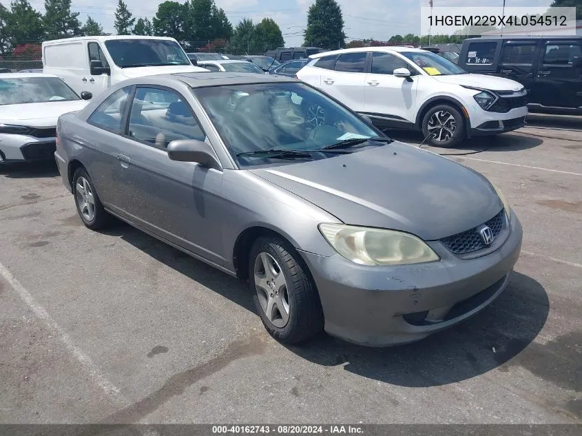 2004 Honda Civic Ex VIN: 1HGEM229X4L054512 Lot: 40162743