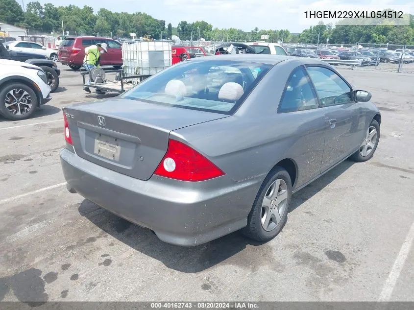 2004 Honda Civic Ex VIN: 1HGEM229X4L054512 Lot: 40162743