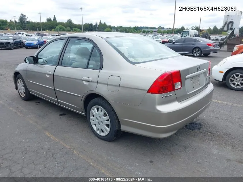 2004 Honda Civic Lx VIN: 2HGES165X4H623069 Lot: 40163473