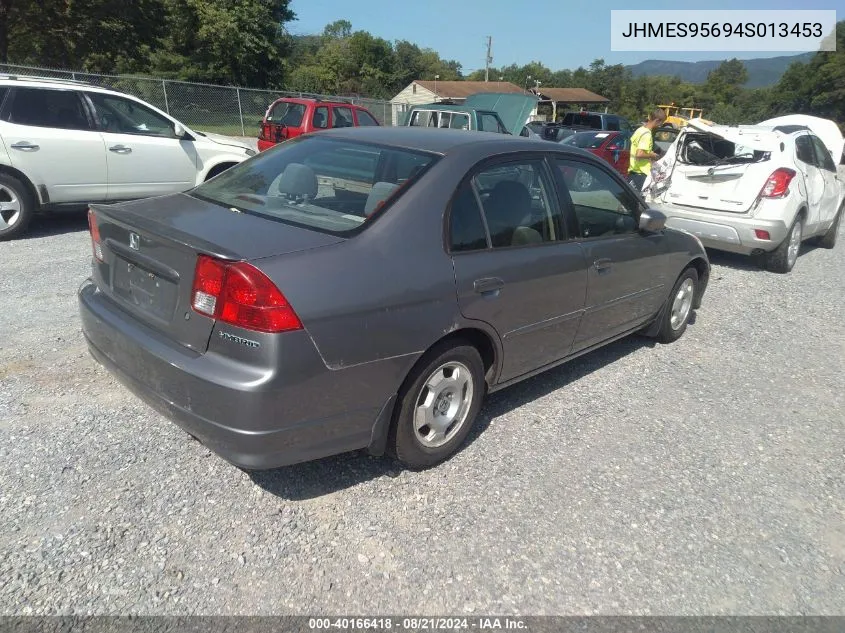 2004 Honda Civic Hybrid VIN: JHMES95694S013453 Lot: 40166418