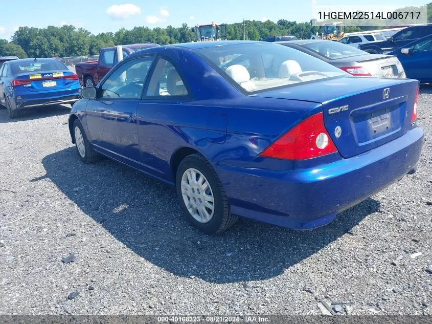 1HGEM22514L006717 2004 Honda Civic Lx