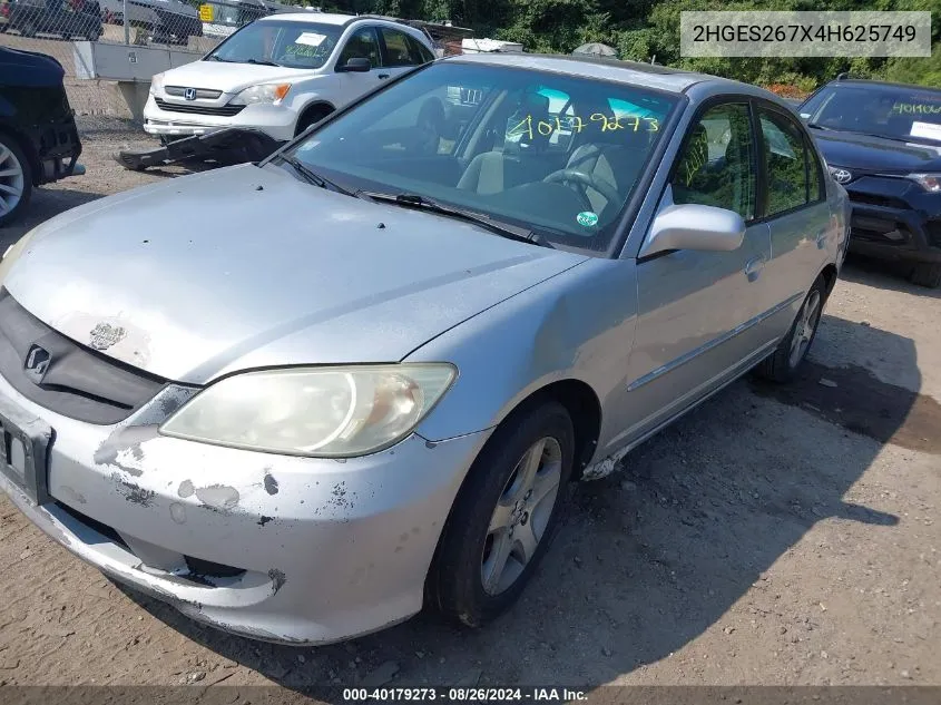 2HGES267X4H625749 2004 Honda Civic Ex