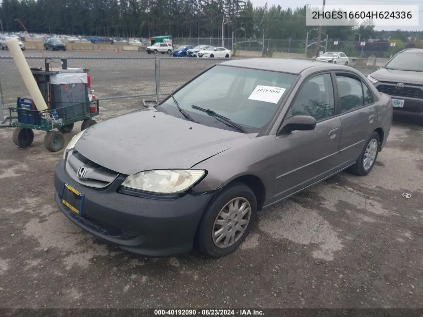 2HGES16604H624336 2004 Honda Civic Lx