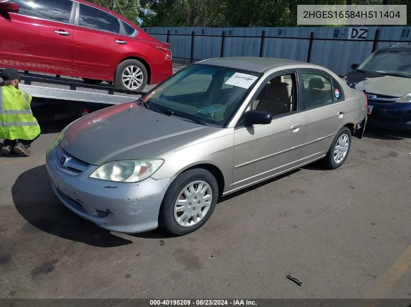 2HGES16584H511404 2004 Honda Civic Lx