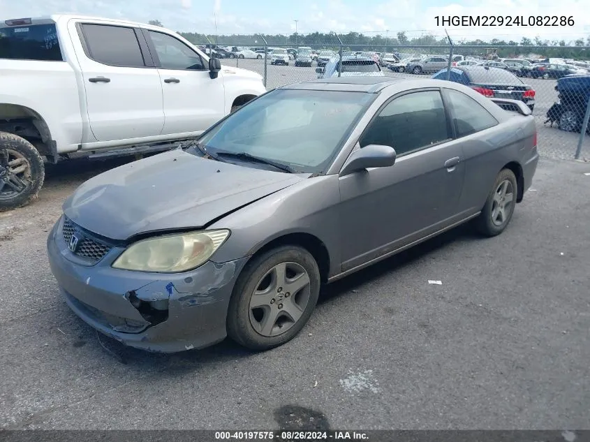 2004 Honda Civic Ex VIN: 1HGEM22924L082286 Lot: 40197575