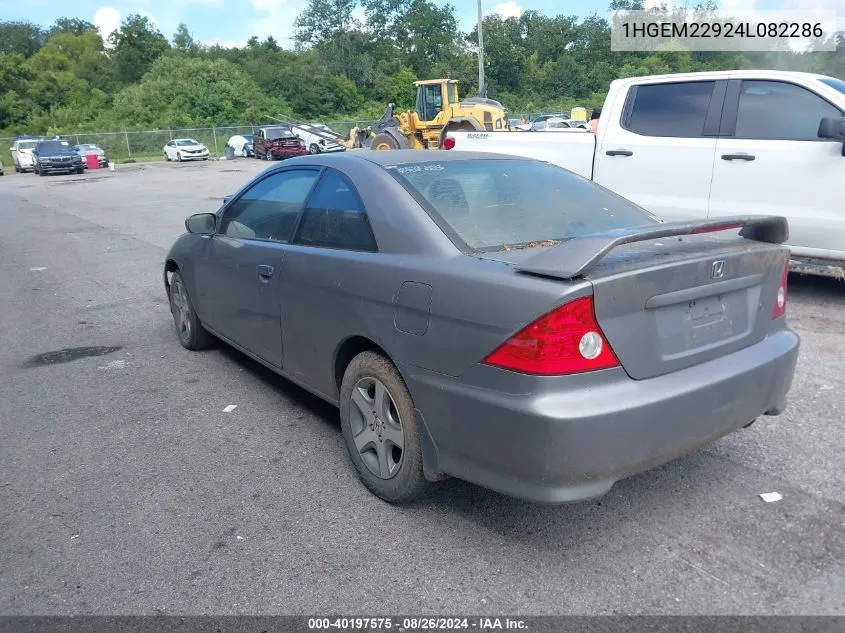 2004 Honda Civic Ex VIN: 1HGEM22924L082286 Lot: 40197575