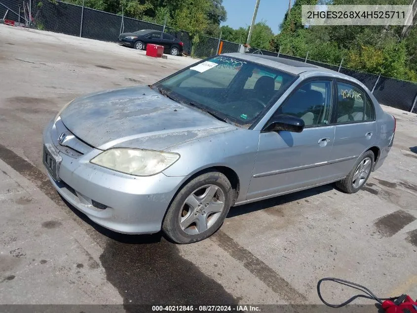 2004 Honda Civic Ex VIN: 2HGES268X4H525711 Lot: 40212845