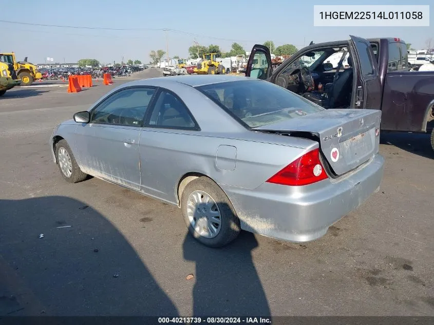 1HGEM22514L011058 2004 Honda Civic Lx