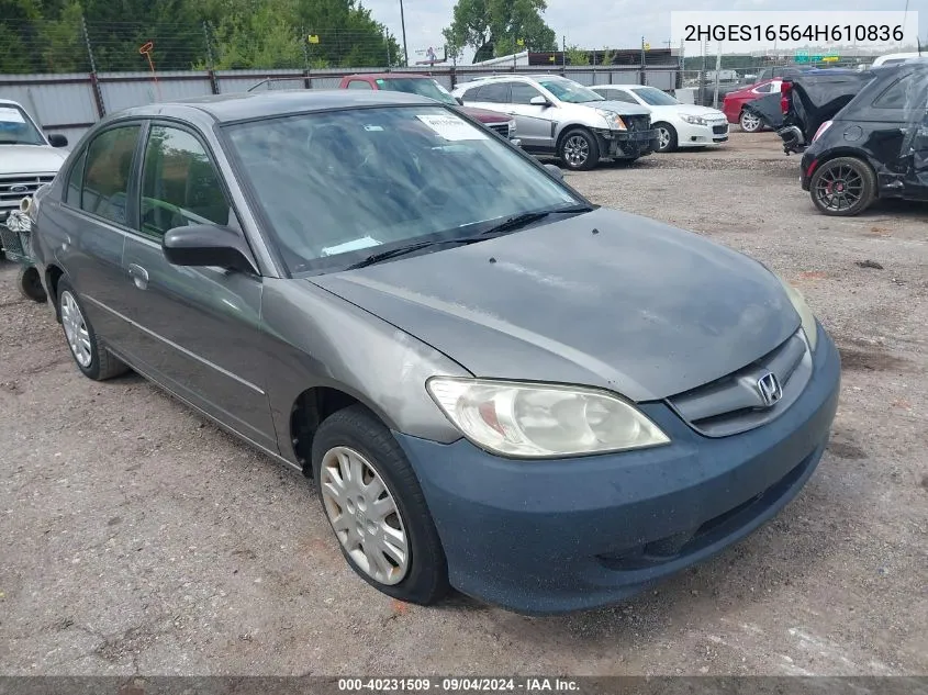 2HGES16564H610836 2004 Honda Civic Lx