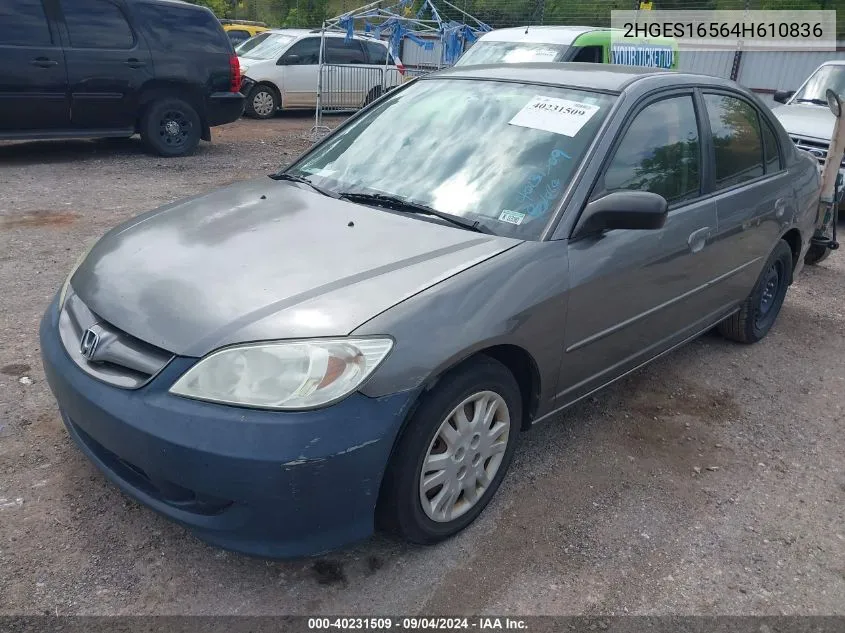 2HGES16564H610836 2004 Honda Civic Lx