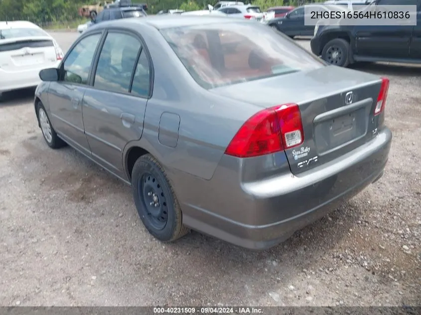 2HGES16564H610836 2004 Honda Civic Lx