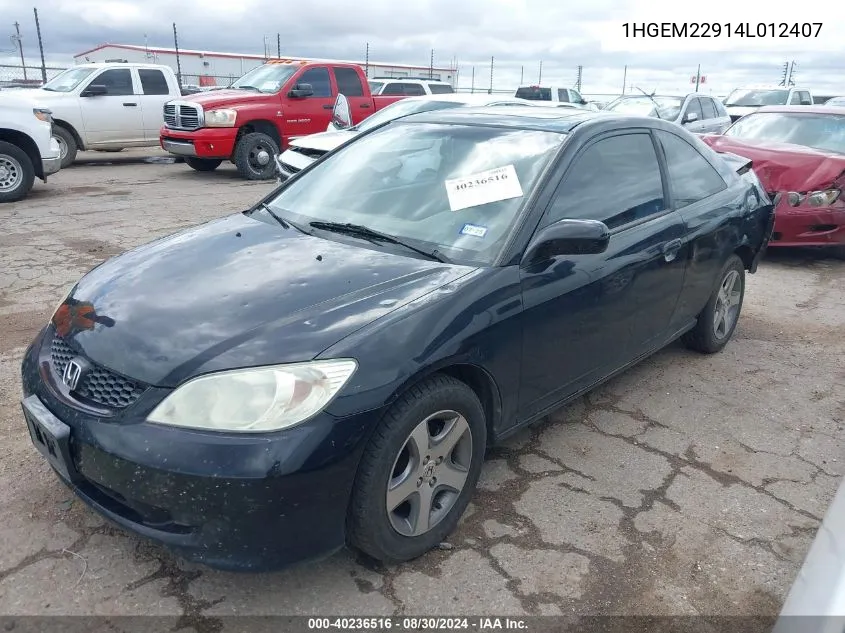 1HGEM22914L012407 2004 Honda Civic Ex