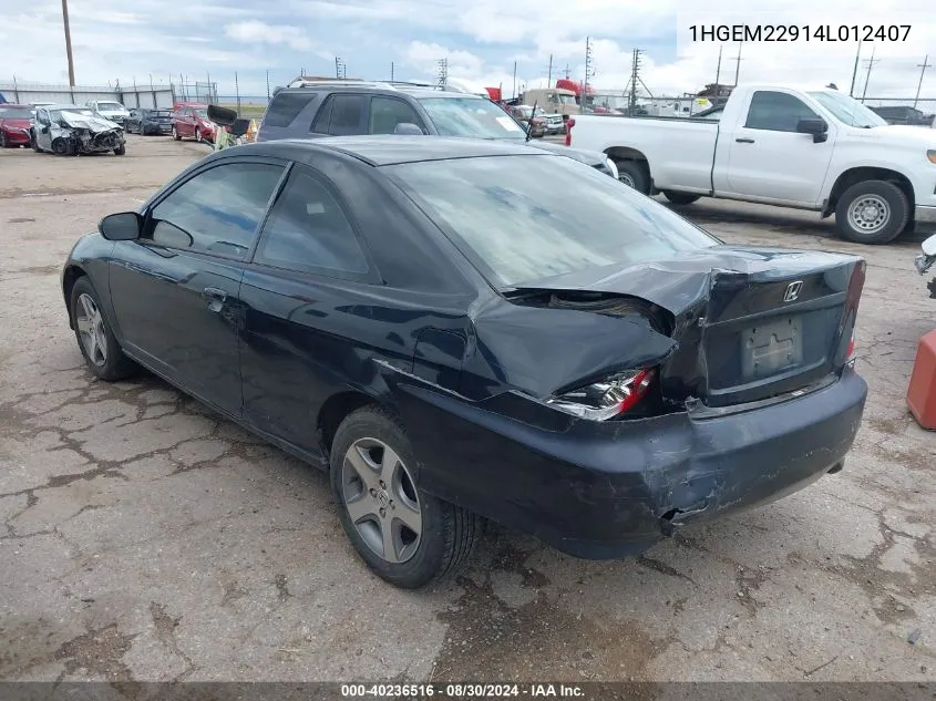 1HGEM22914L012407 2004 Honda Civic Ex