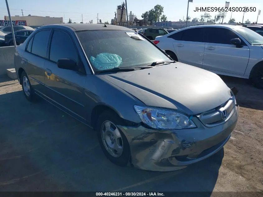 JHMES96624S002650 2004 Honda Civic Hybrid