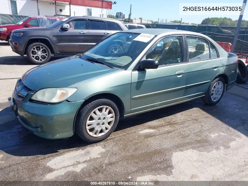 2004 Honda Civic Lx VIN: 2HGES16644H573035 Lot: 40267810