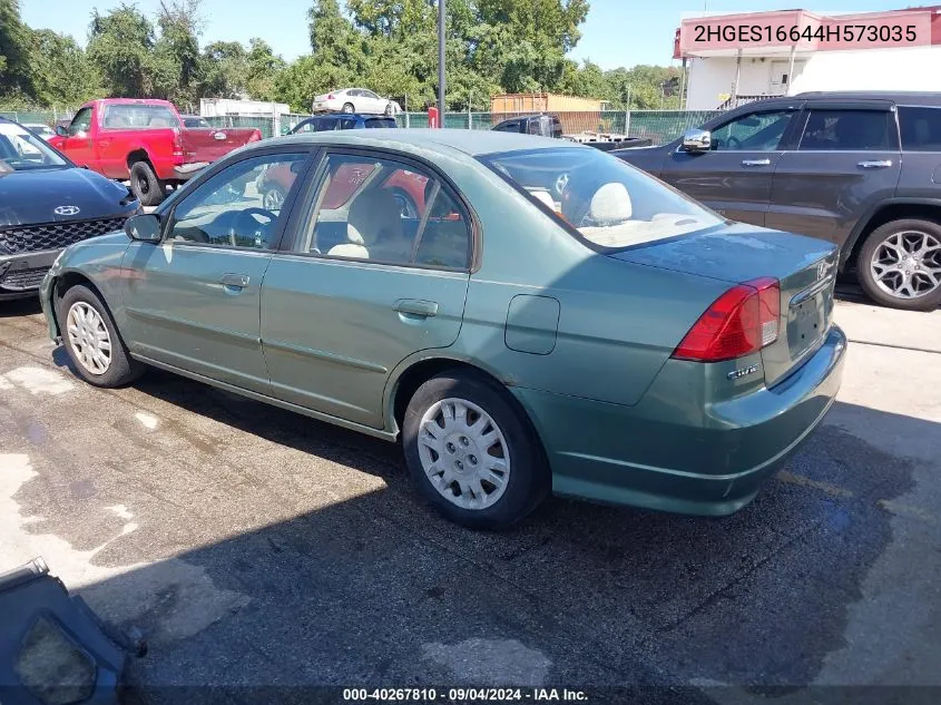 2004 Honda Civic Lx VIN: 2HGES16644H573035 Lot: 40267810