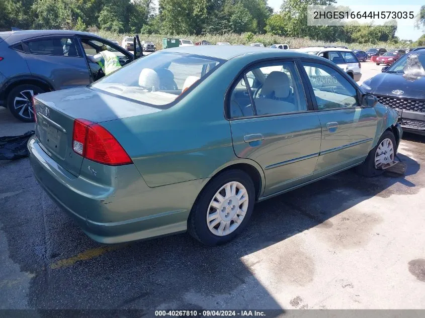 2004 Honda Civic Lx VIN: 2HGES16644H573035 Lot: 40267810