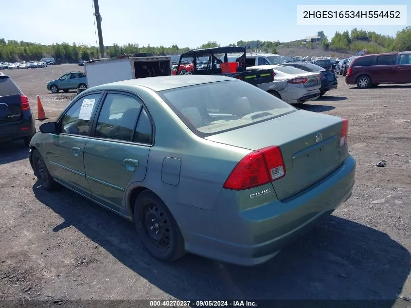 2HGES16534H554452 2004 Honda Civic Lx