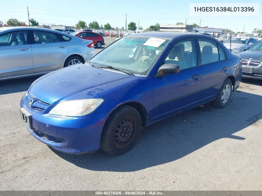 2004 Honda Civic Vp VIN: 1HGES16384L013396 Lot: 40279306