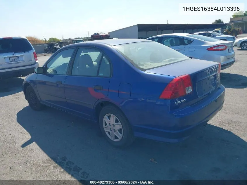 2004 Honda Civic Vp VIN: 1HGES16384L013396 Lot: 40279306