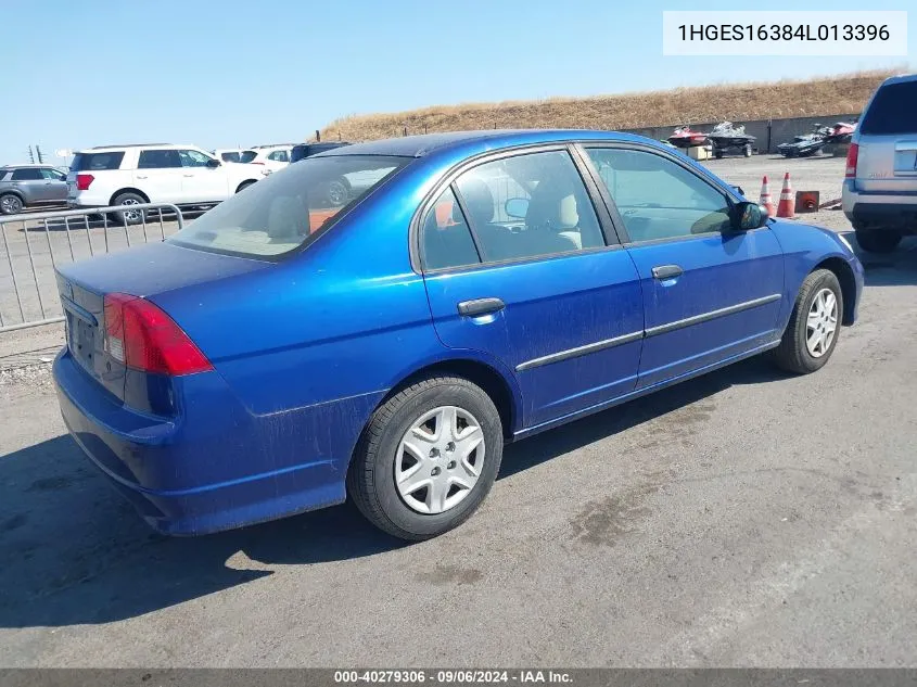 2004 Honda Civic Vp VIN: 1HGES16384L013396 Lot: 40279306